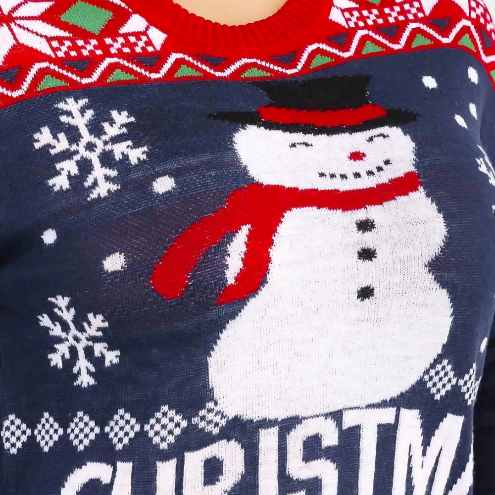CH13 NWT Festive Snowman Christmas Sweater Pullover Relaxed Fit Plus 1X 2X 3X - Picture 4 of 9